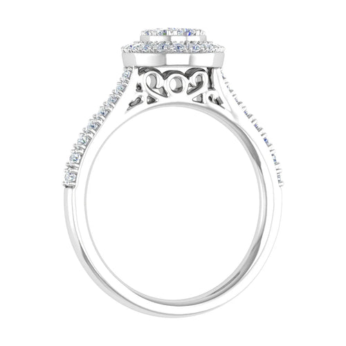 10K Yellow Gold Diamond Cluster Engagement Ring X522