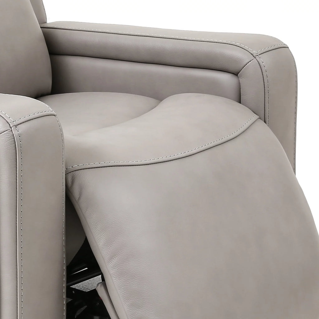 Light Grey Genuine Leather Recliner Chair C128