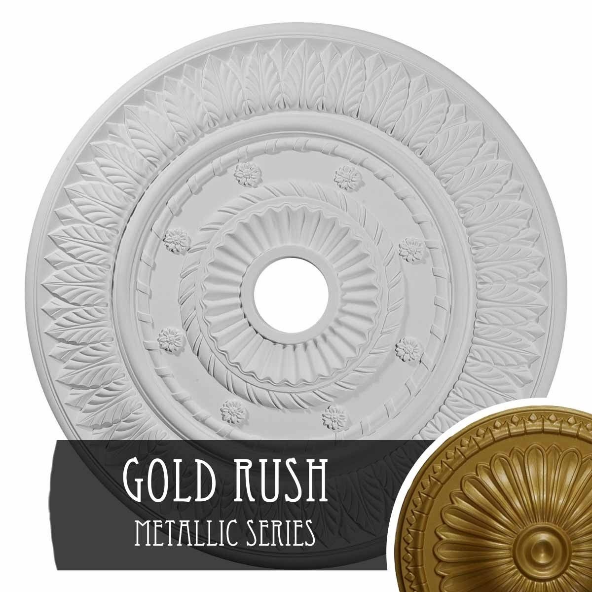Gold Hand-Painted Leaf Ceiling Medallion X30622