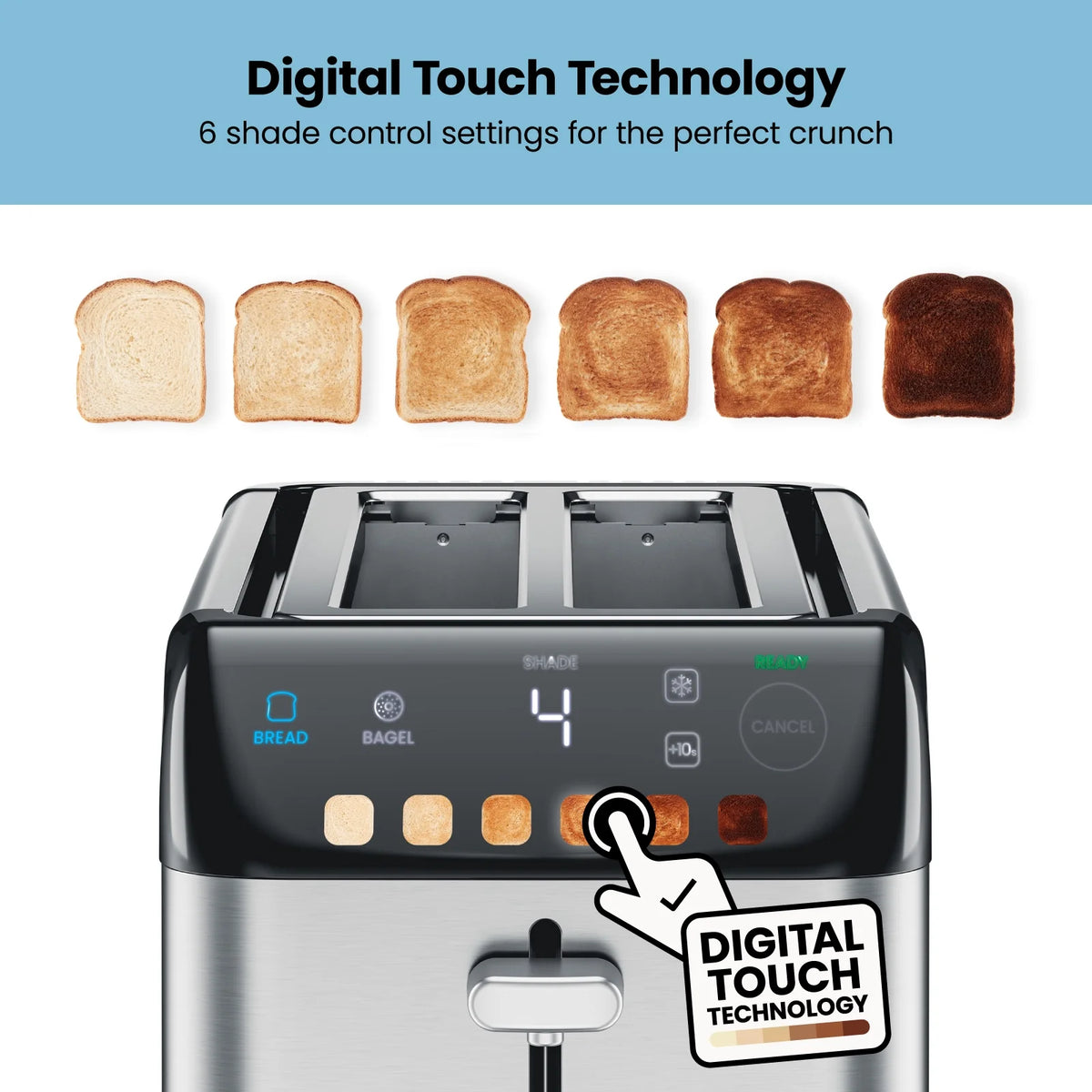 4 Slice Digital Toaster with Extra-Wide Slots N7460