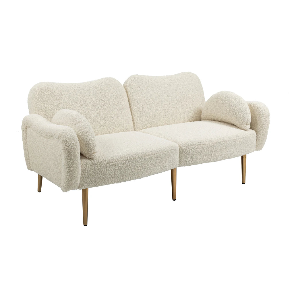 Velvet Love Seats Sofa with 2 Bolster Pillows J778706