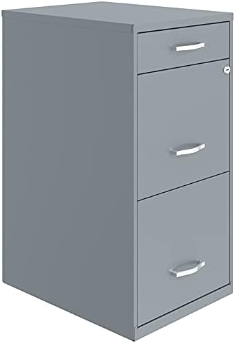 18in Deep 3 Drawer Metal File Cabinet Pearl White Z998787