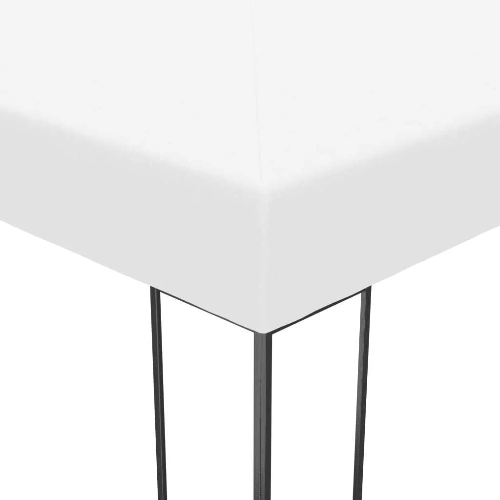White Powder-Coated Steel Garden Gazebo B335