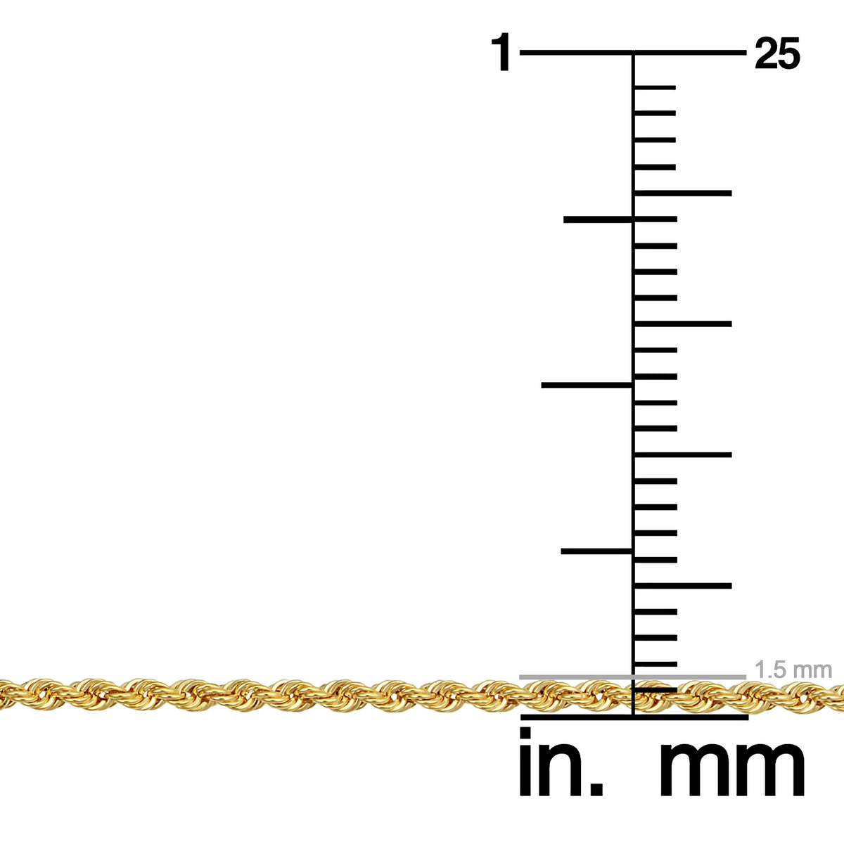 10k Yellow Gold Rope Chain Necklace H16098