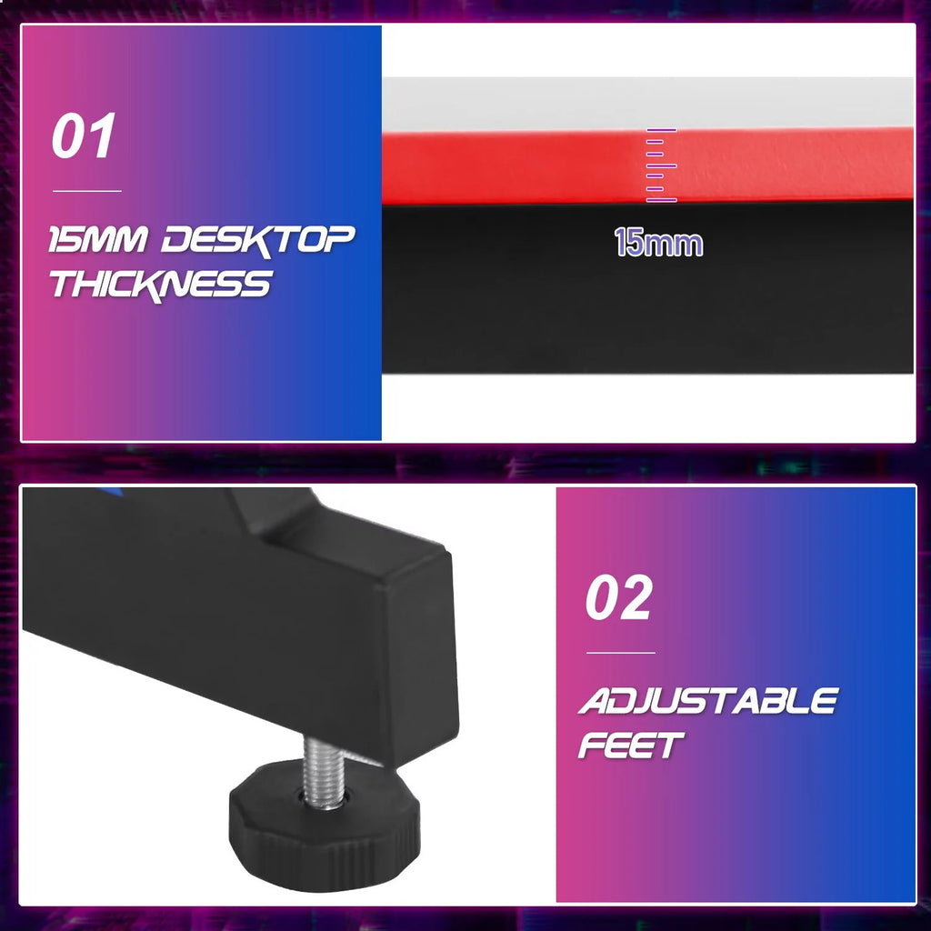 48 inch Z Shaped Gaming Desk with Headphone Hook F4552
