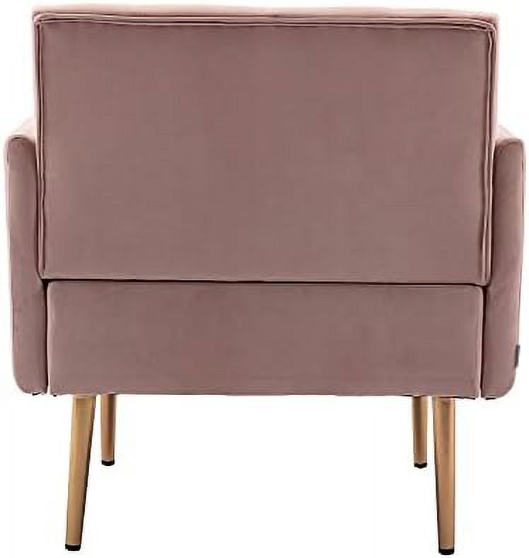 Pink Velvet Single Sofa Arm Chair with Metal Legs O304