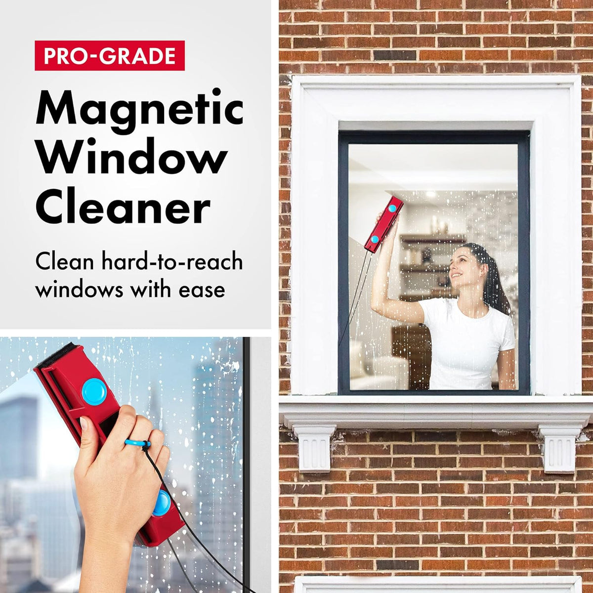 Magnetic Window Cleaner for Double Glazed Windows, Pack of 2 W57973