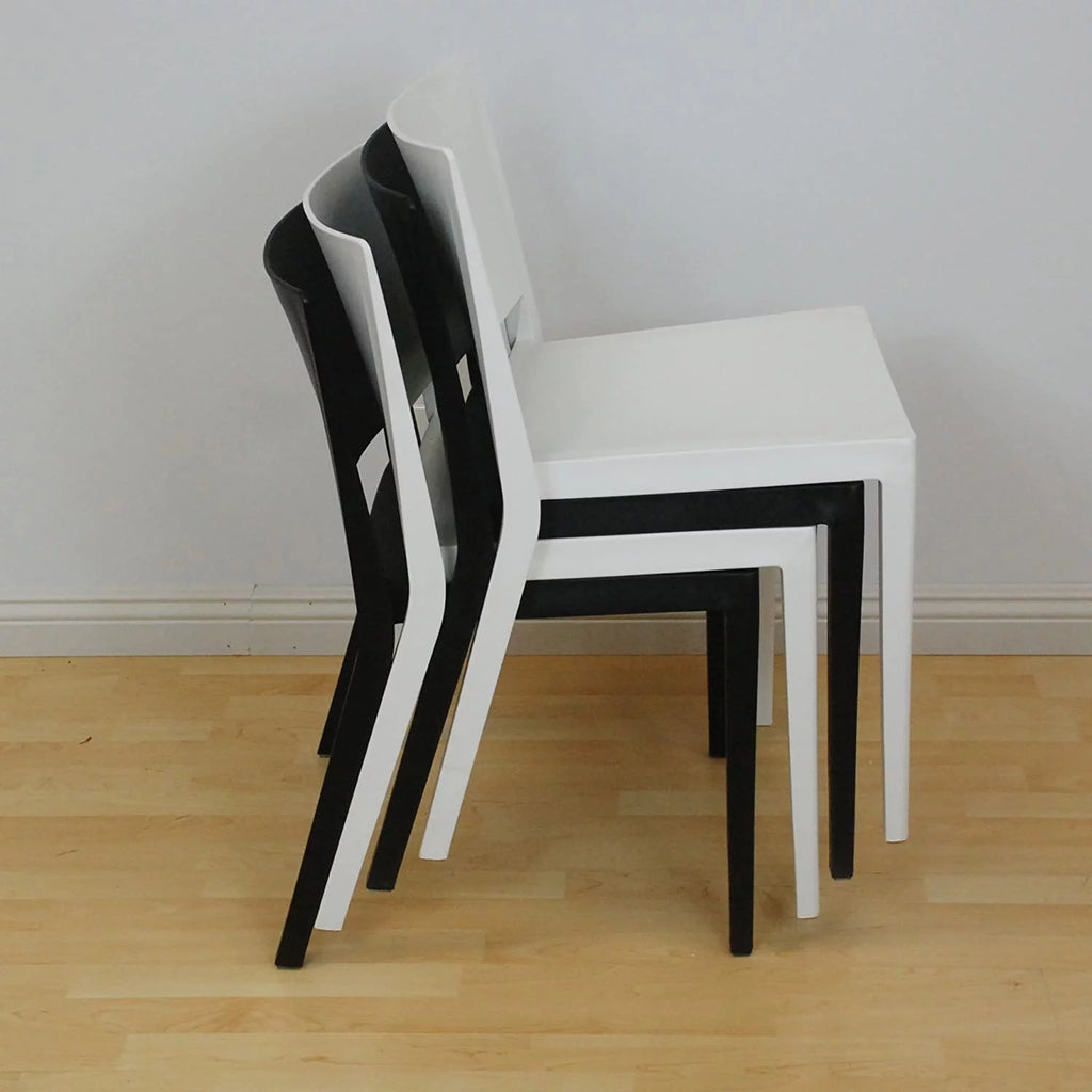 White Molded Plastic Side Chairs Set of 2 Z7467