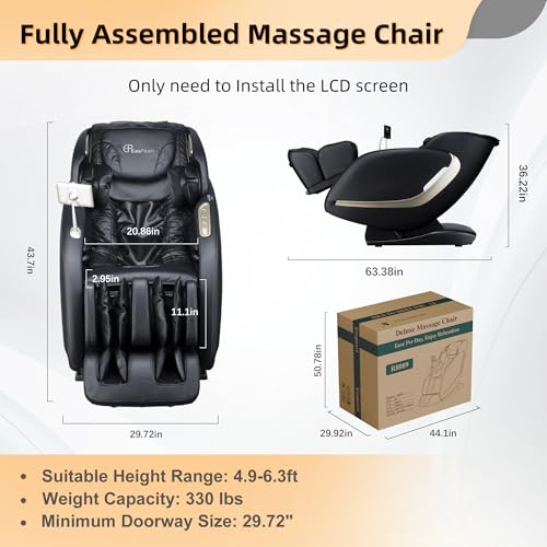 4D Zero Gravity SL Track Shiatsu Massage Chair with Heat U123