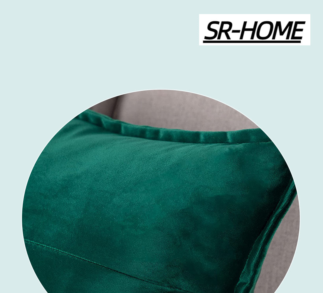 Set of 2 Velvet Decorative Throw Pillow Covers with Fringe Cushion Case Y716
