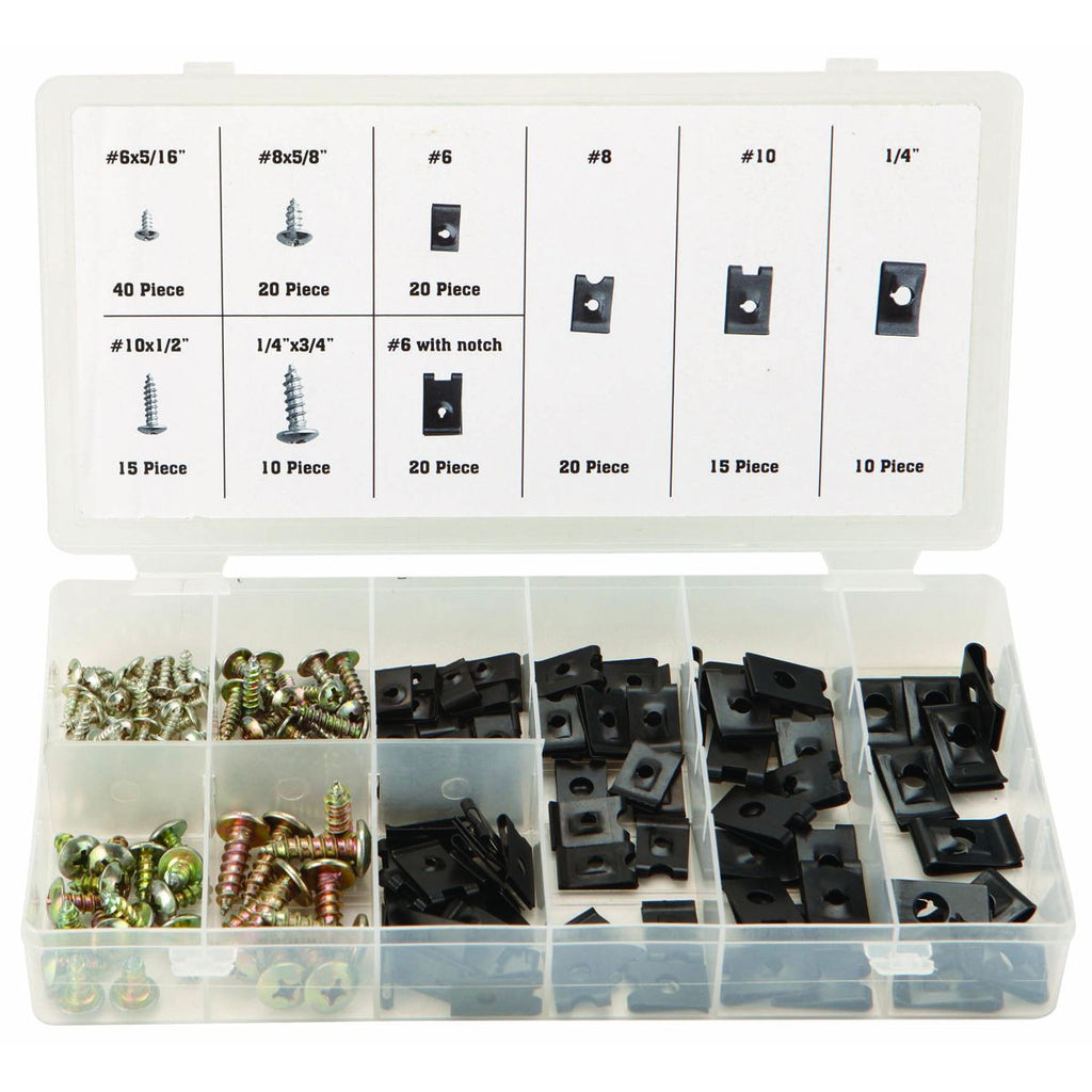 U-Clip and Screw Assortment, 170 Piece O828437