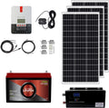1.3KWH 12V Solar Power System Kit with 300W Mono Solar Panels, 30A MPPT Charge Controller, 2KW Pure Sine Wave Inverter S250031