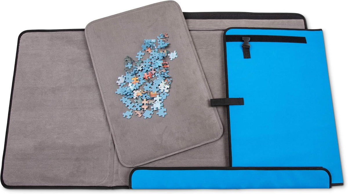 1000-Piece Jigsaw Puzzle Mat with Non-Slip Felt Surface, 2 Removable Trays, Carry Handle Pack of 2 G999