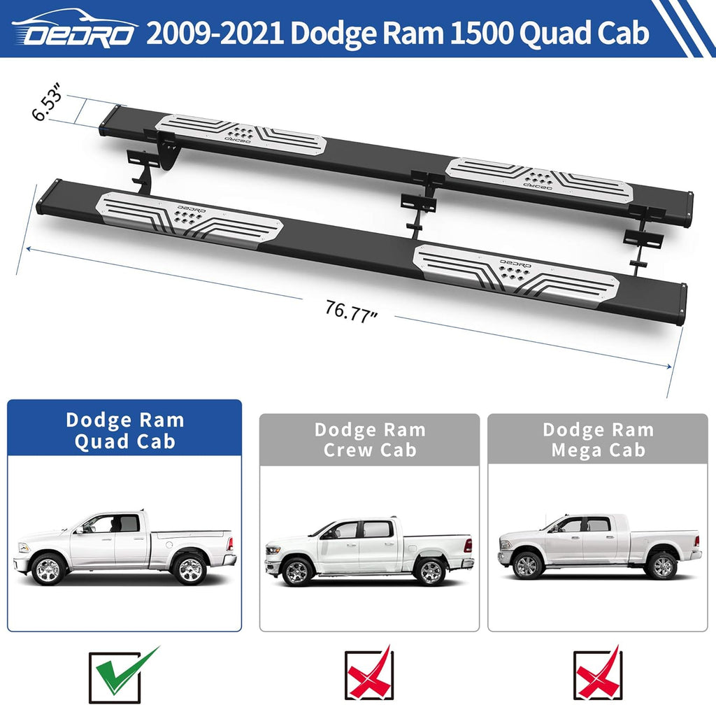 6.5 Running Boards Side Step Nerf Bars U891