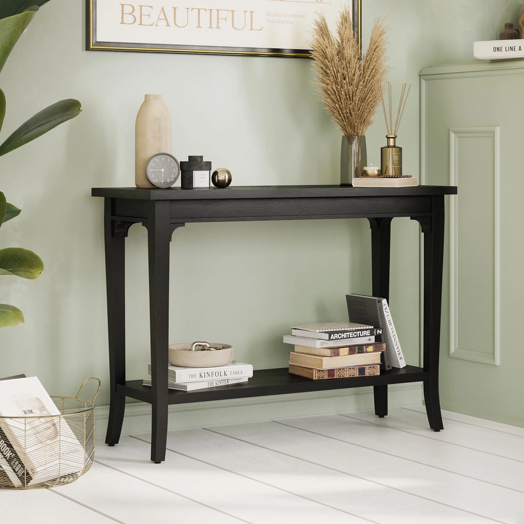 Console Table with Lower Shelf and Solid Wood Frame J410671