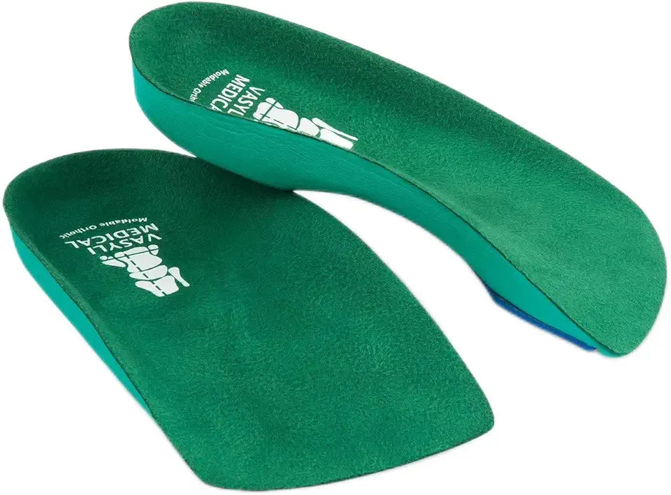 3/4 Length Insoles, Green, Kid's Large, Soft Density, Heat Moldable Z704438