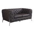 Modern Brown Italian Leather Loveseat C991986