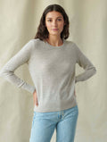 Misty Grey Heather Cashmere Crewneck Q7209