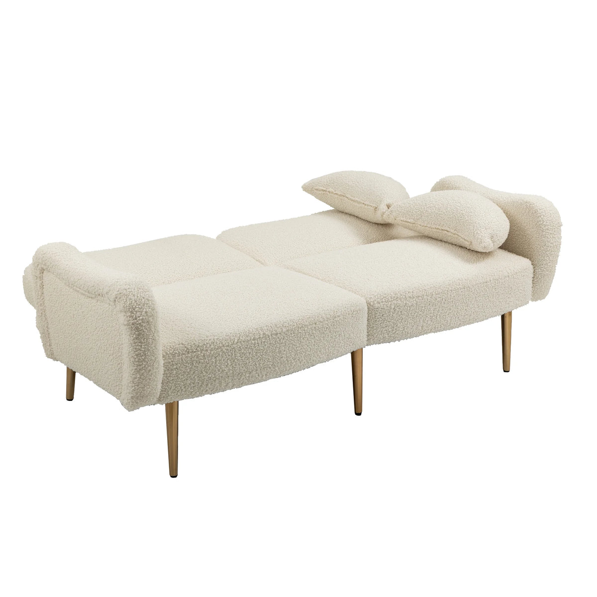 Velvet Love Seats Sofa with 2 Bolster Pillows J778706