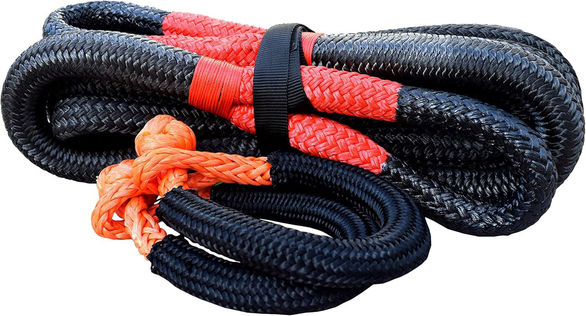 Nylon Kinetic Recovery Rope with Soft Shackle, 7/8 inch 30 feet, Blue S254