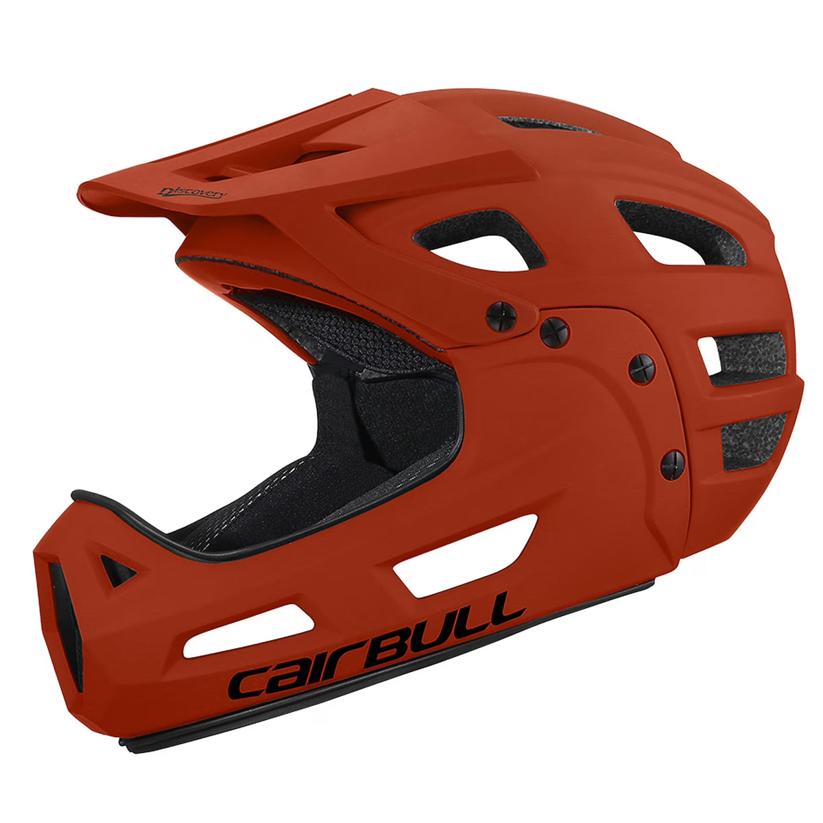 Orange Full Face Bike Helmet with Detachable Chin Guard and Visor N55269
