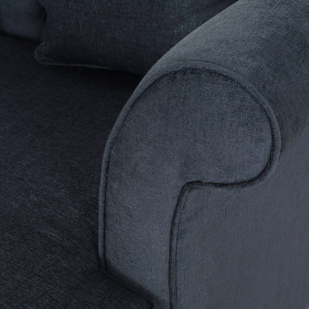 Charcoal Fabric Tufted Chaise Lounge D527