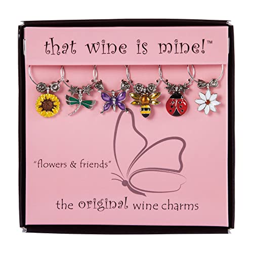 Multicolor Set of 6 Wine Charms O54537