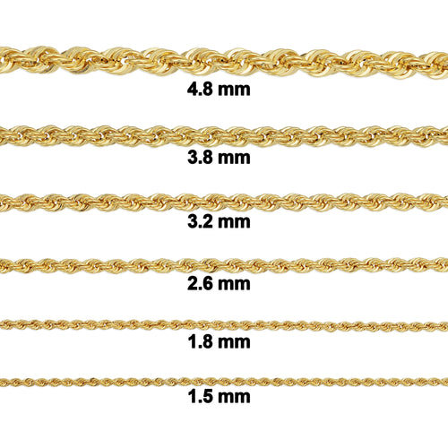 10k Yellow Gold Rope Chain Necklace H16098