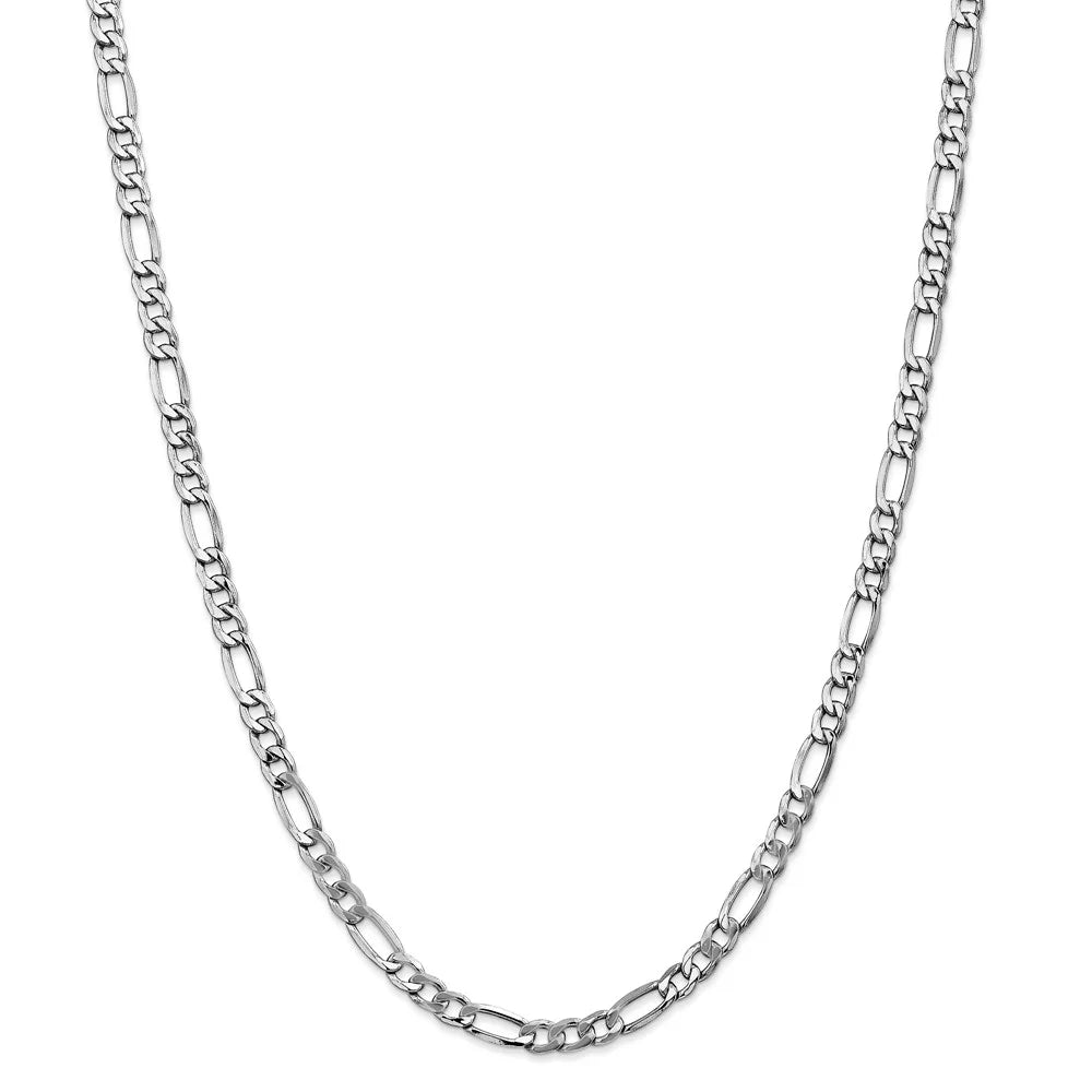14kt White Gold Figaro Chain 22 inch Lobster Clasp I6883