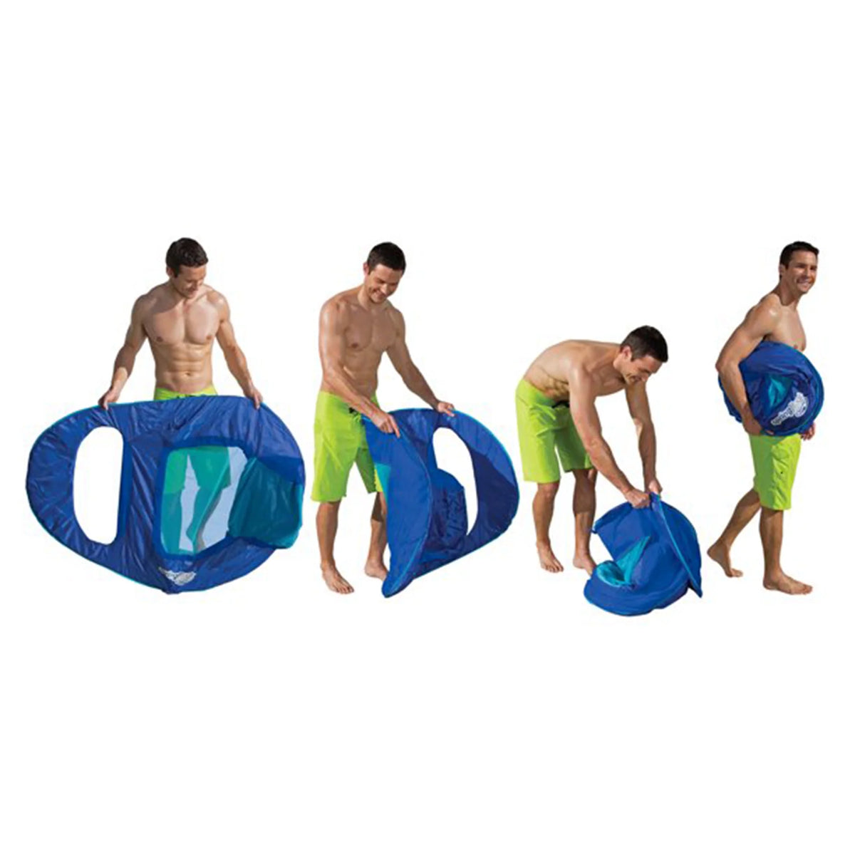 Dark & Light Blue Inflatable Floating Chair with Cup Holder (2 Pack) T381