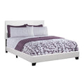 Queen White Faux Leather Bed M4419