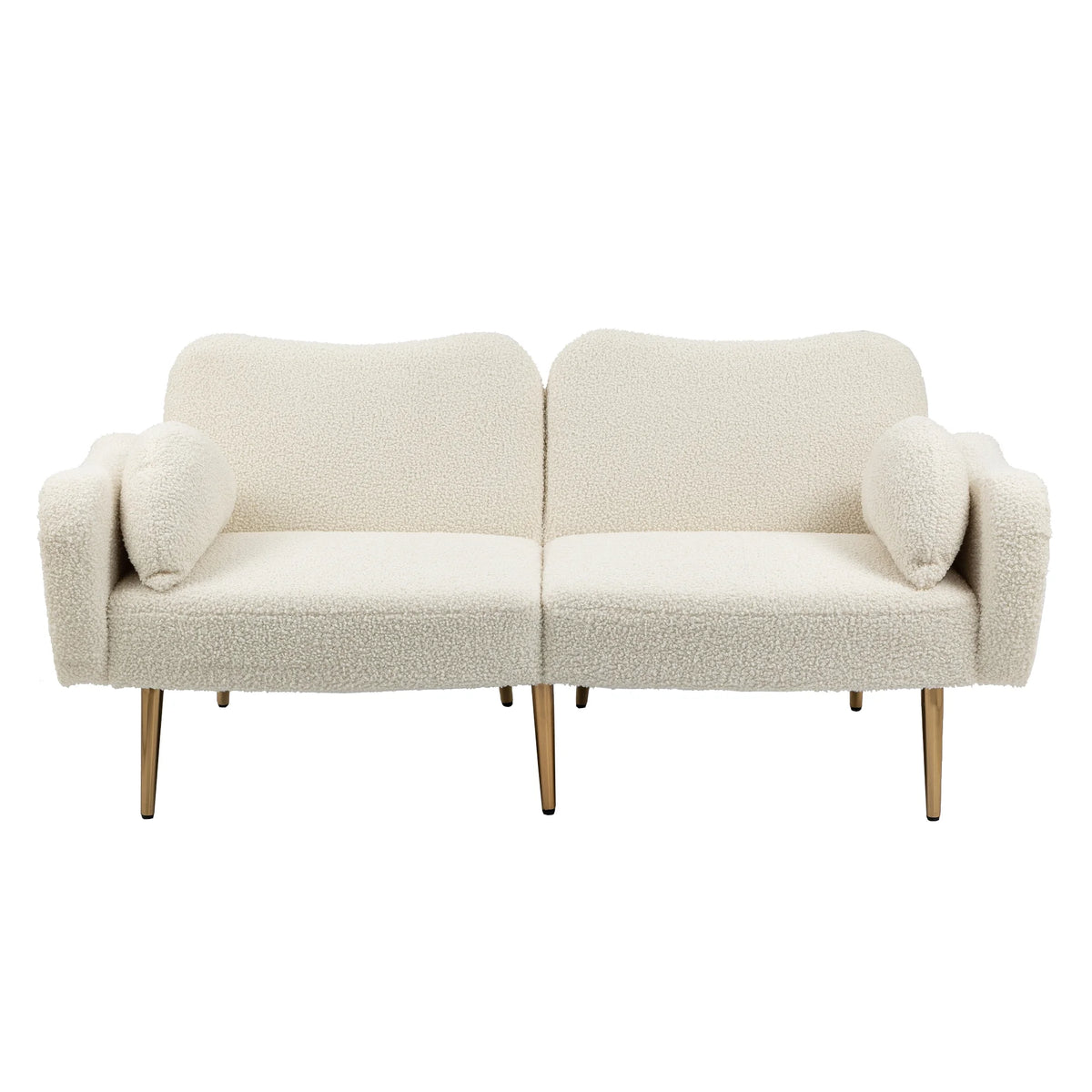 Velvet Love Seats Sofa with 2 Bolster Pillows J778706