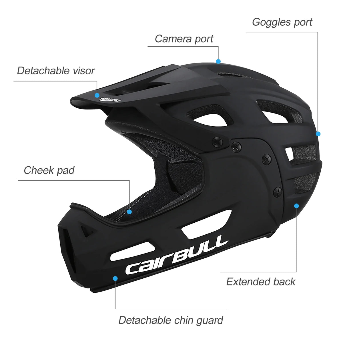 Orange Full Face Bike Helmet with Detachable Chin Guard and Visor N55269