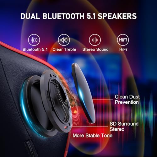 Gaming Chair with Footrest Speakers Bluetooth Ergonomic X57856