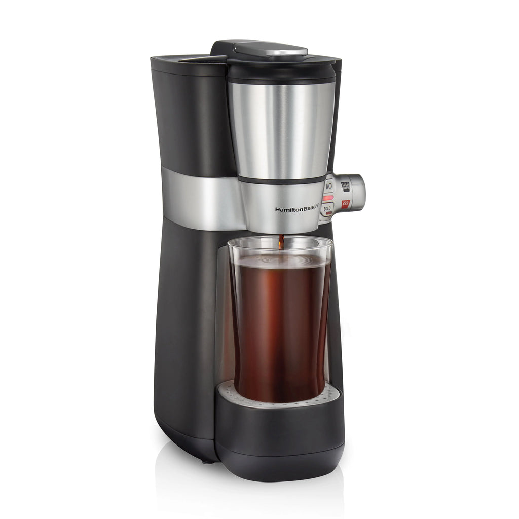 Cold Brew & Hot Coffee Maker, Single Serve, 16 oz, Black F588134
