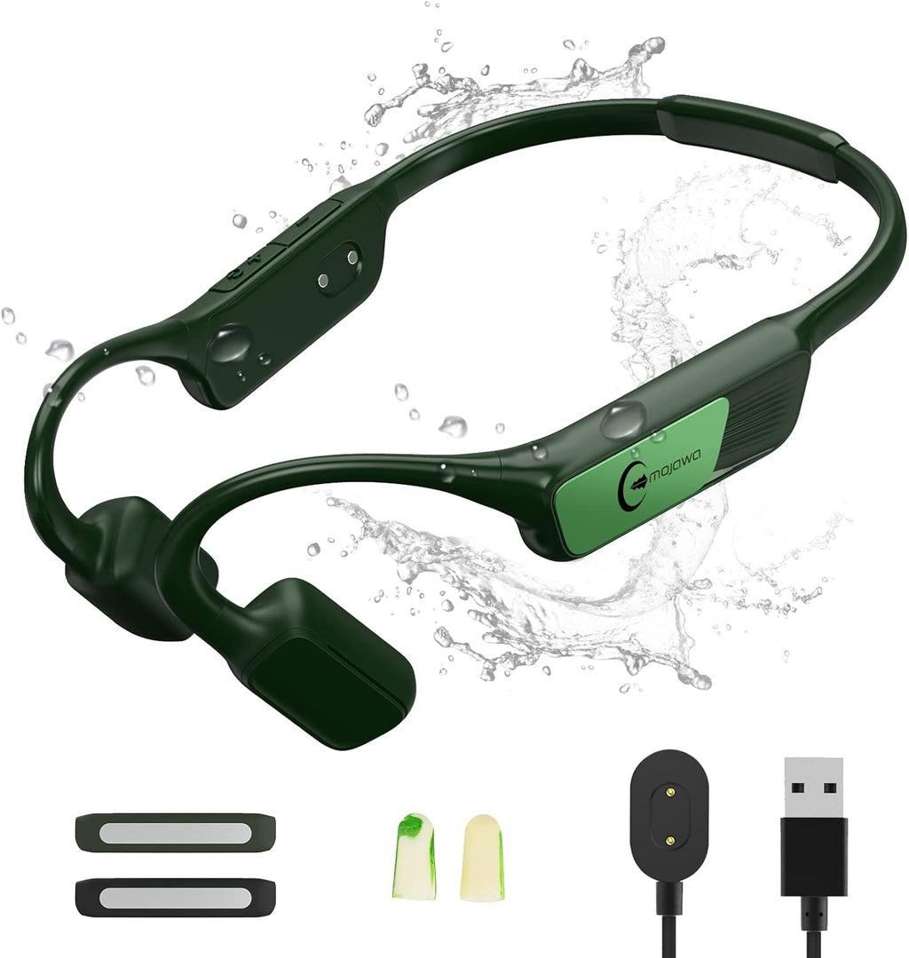 Bone Conduction Wireless Bluetooth Open-Ear Headphones with Mic, IP67 Waterproof Earphones (Grey) Z481365