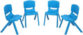 12 inch Blue Plastic Stackable Kids Chairs, 4Pcs C4976