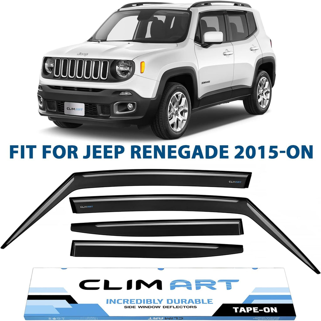 4 pcs Dark Smoke Rain Guards for Jeep Renegade 2015-2022 O55776