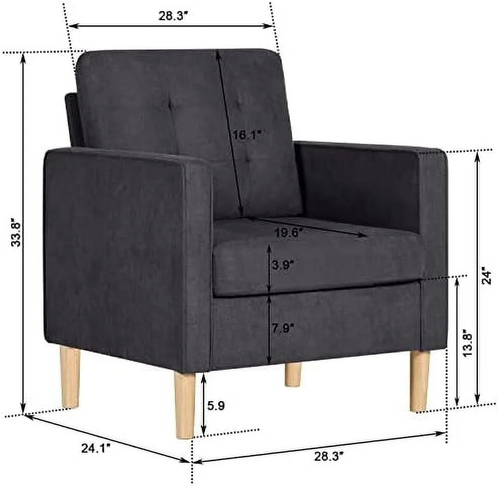 57" Tufted Loveseat and Chair Set of 2 M657