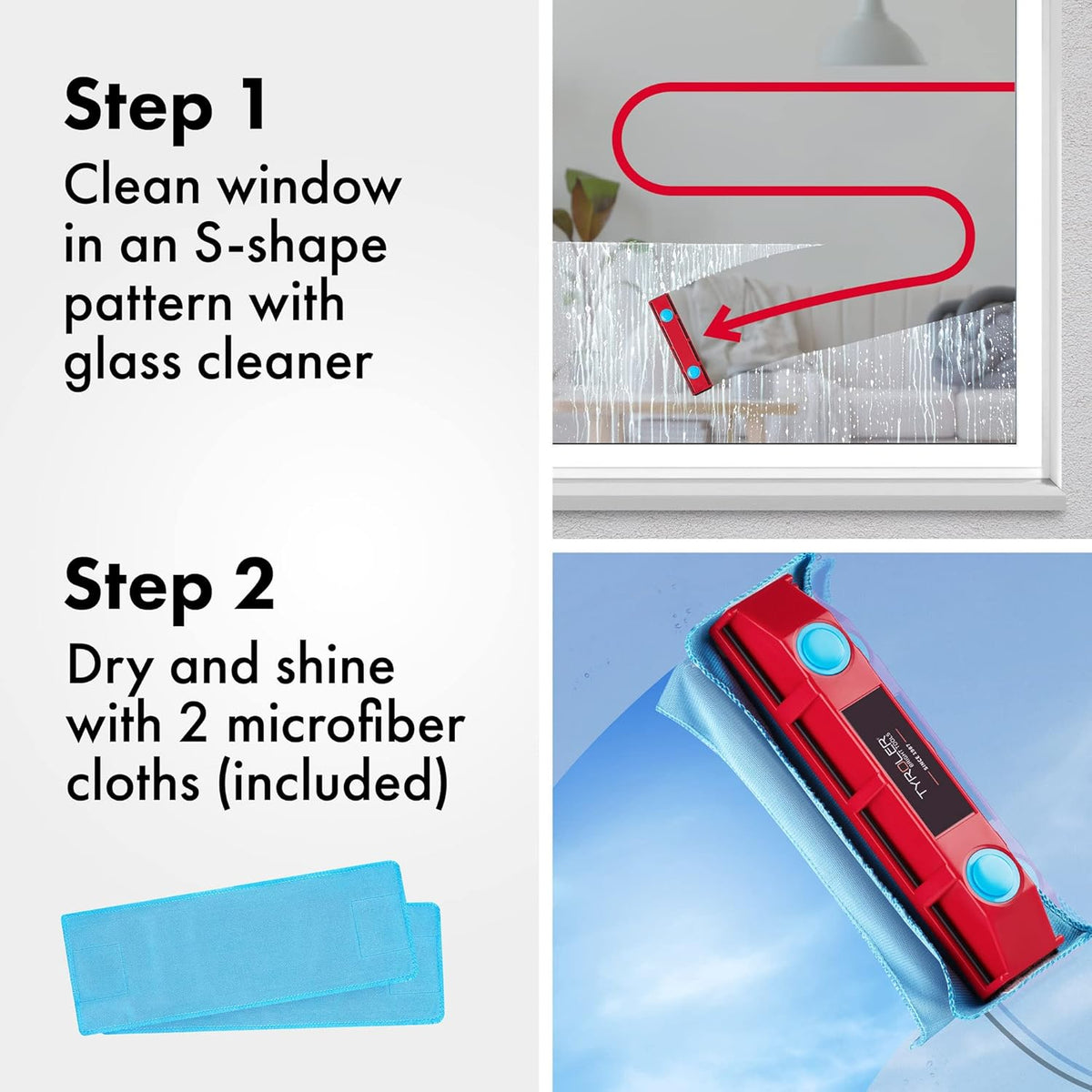 Magnetic Window Cleaner for Double Glazed Windows, Pack of 2 W57973