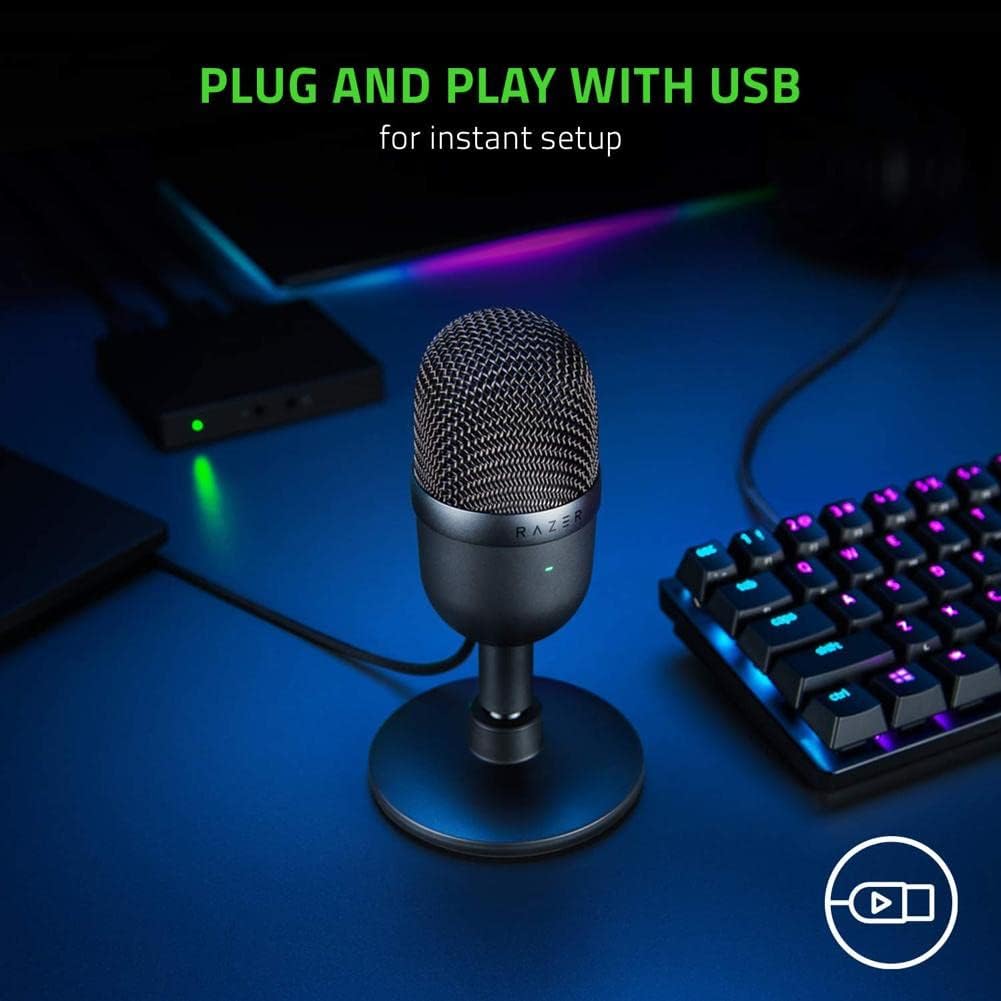 Black USB Streaming Microphone with Supercardioid Pick-Up Pattern H174195