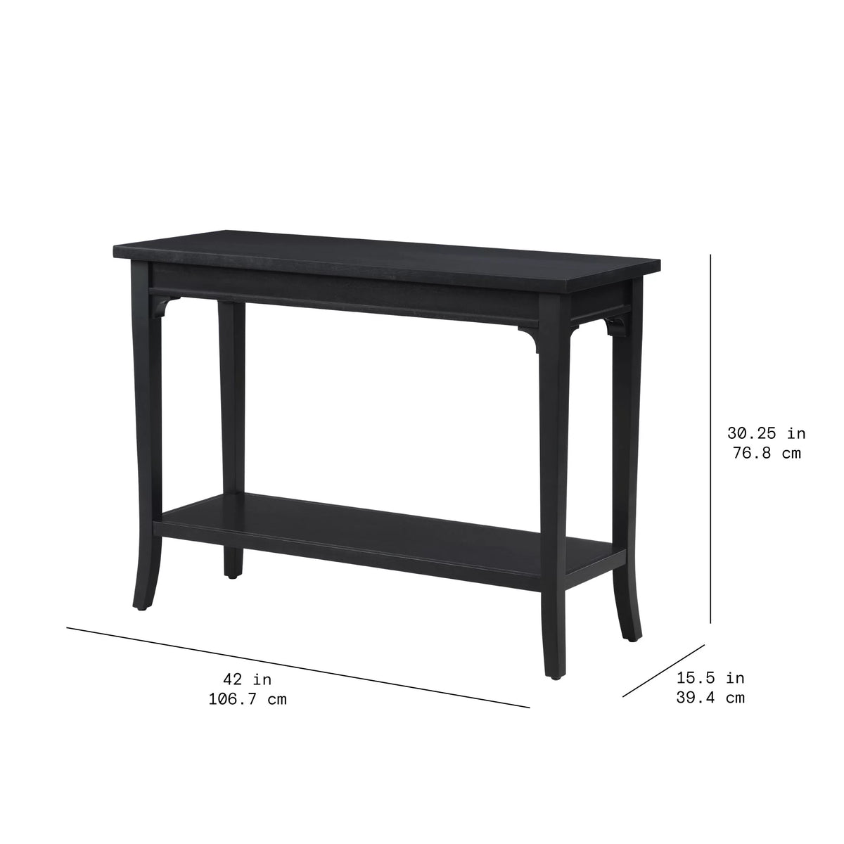 Console Table with Lower Shelf and Solid Wood Frame J410671