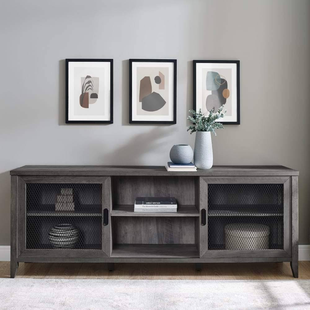 Industrial Sliding Mesh Door TV Console D58800