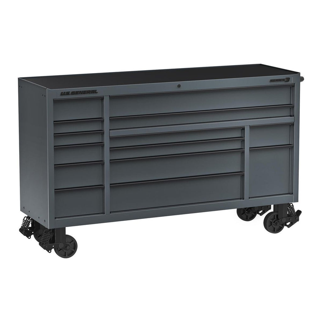 72 in. x 22 in. Slate Gray Triple-Bank Roll Cab C7412