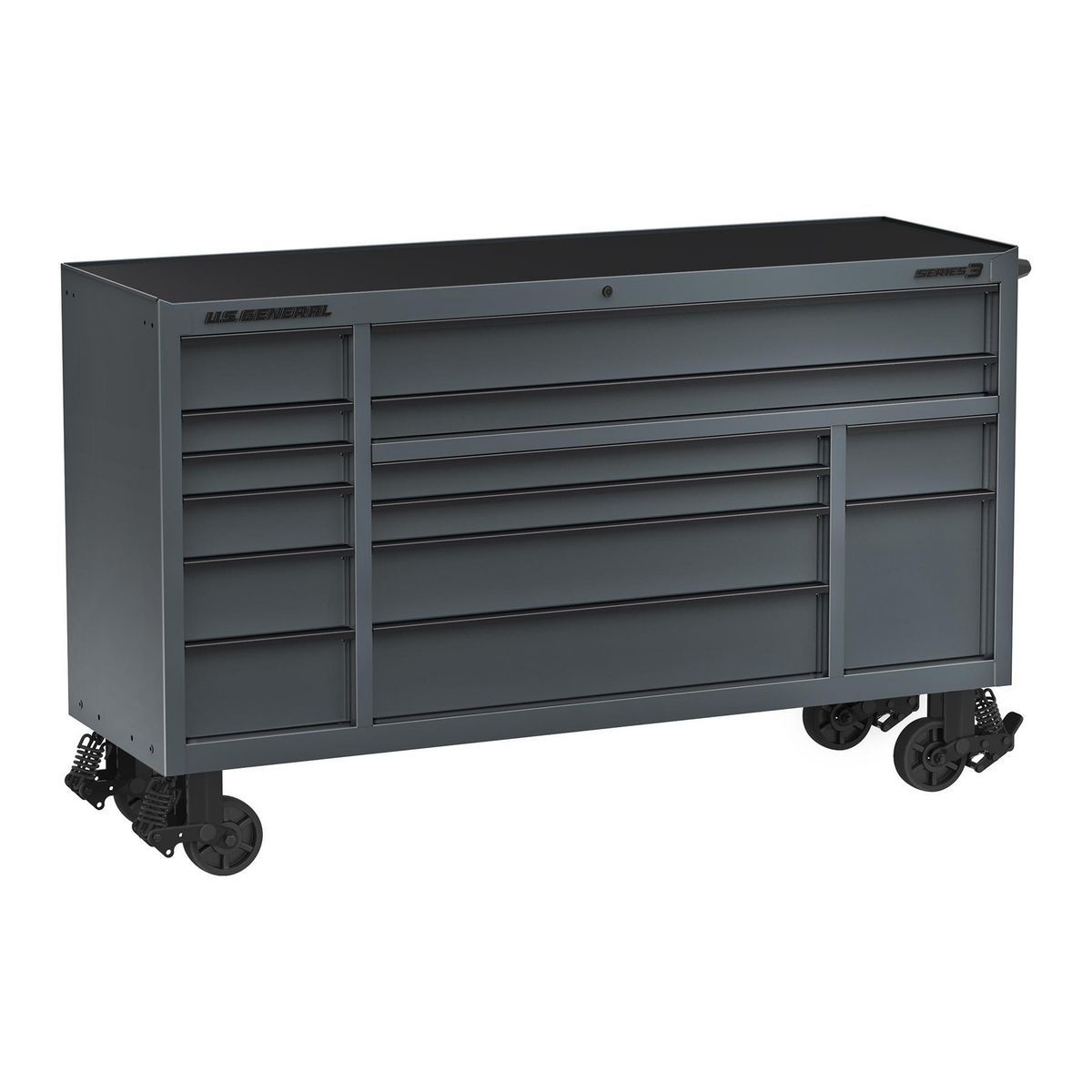 72 in. x 22 in. Slate Gray Triple-Bank Roll Cab C7412