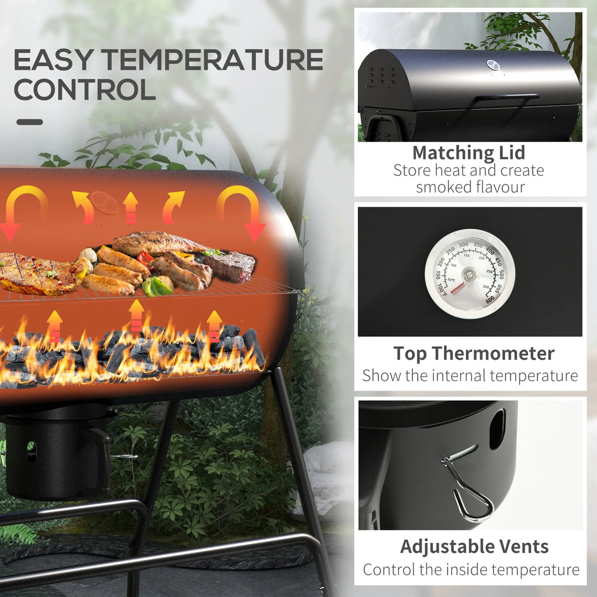 Wheeled Charcoal BBQ Grill S768337