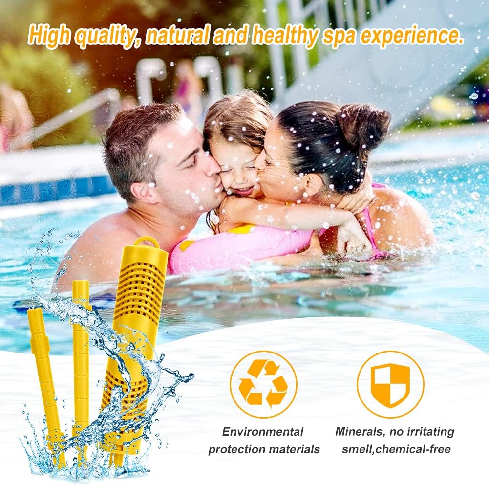 Spa Mineral Stick 4 Pack Hot Tub Filter with 4 Months Lifetime Cartridge Universal (Yellow) Pack of 2 B119083