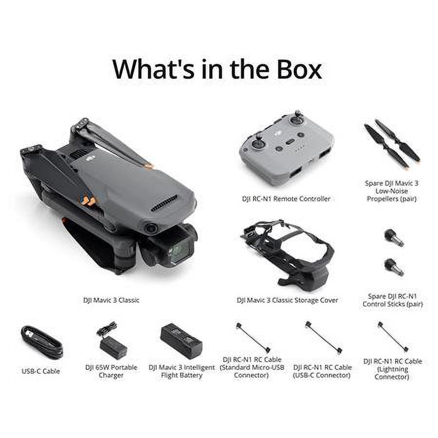 Mavic 3 Classic Drone with RC-N1 Remote Controller Bundle with 128GB microSD Card W8837