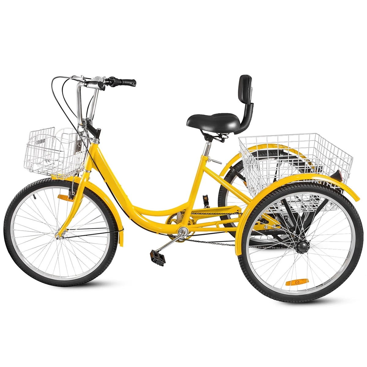 24 Adult Tricycle 7-Speed Three Wheel Bike with Basket G21065