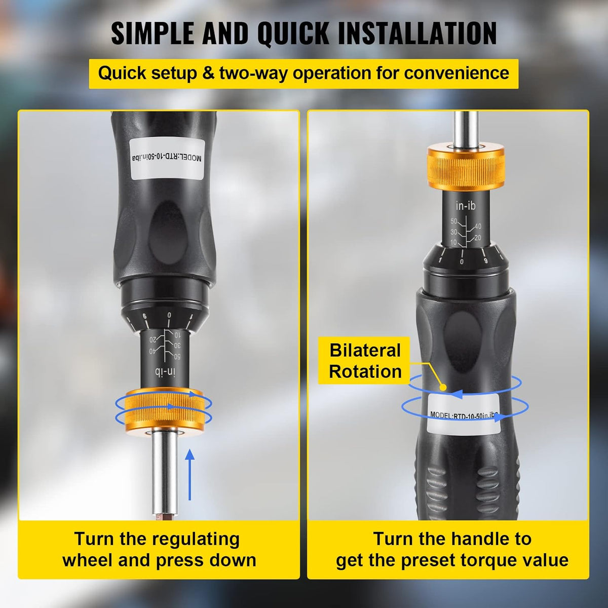 Torque Limiting Screwdriver 10-50 in-lbs Pack of 2 H651